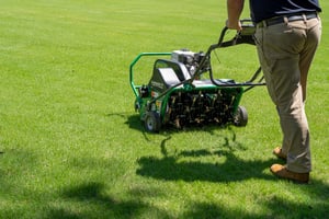 centerton lawn receiving core aeration services