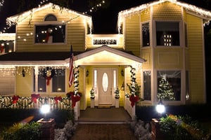home in meridian idaho decorated with wreaths