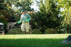 lawn technician spraying for lawn disease in centerton ar